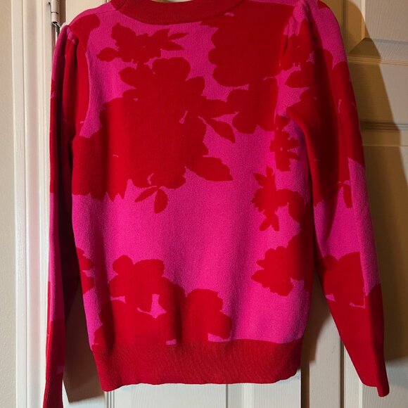 NWT Women's Sugarlips Sweater - Floral Red & Pink - Medium - Picture 2 of 3